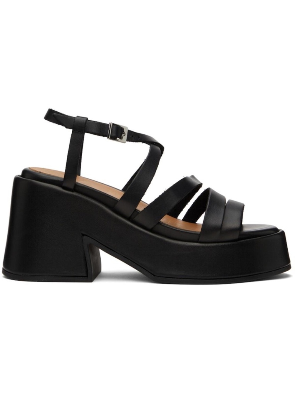 Ganni Black Strappy Platform Sandals | $425 NEW